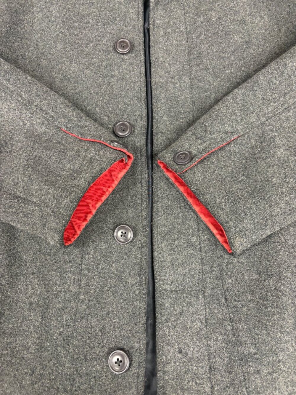 Abercrombie & Fitch Men's Short Overcoat + Size L + Charcoal - Picture 3 of 5